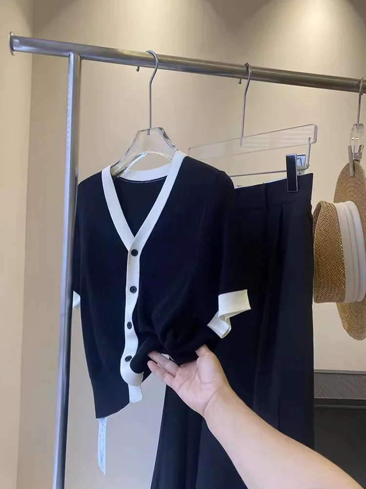 Faionable Color Blo Design Zomer Casual High End Gebreid Open Vest Afslanken Enkele Knop ort Sve Top Dames C...