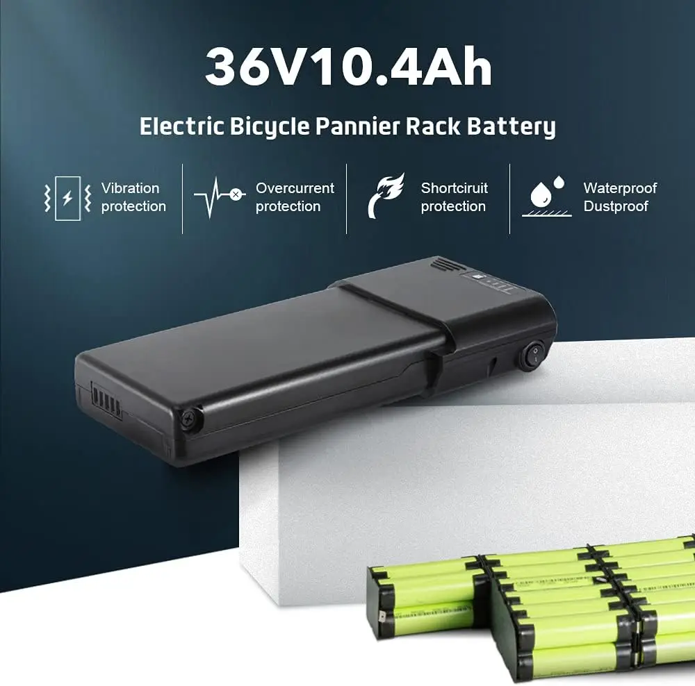 Rear Rack Ebike Battery 36V 10.4Ah 12.8Ah 14Ah for Phylion XH370-10J 36Volt e-bike Batteries Pack suitable viking electric bike