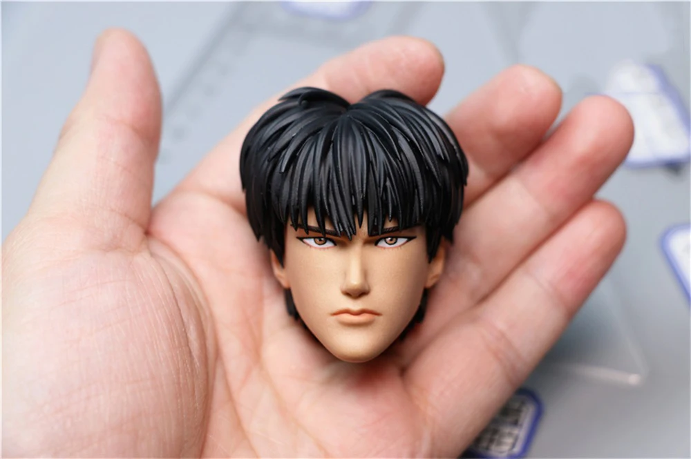 1/6 CAGTOYS Basketball Player Handsome Boy Cartoon Kaede Rukawa Vivid Head Sculpture Carving Model Fit 12