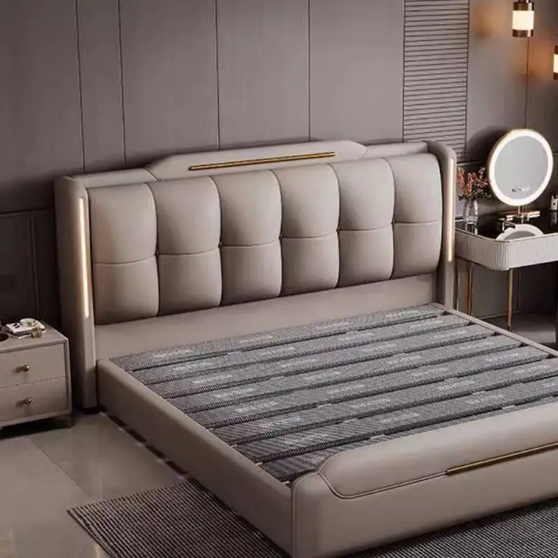 Modern Heavy Double Bed Couples Australia Designs Floating Luxury Double Bed Frame Storage Wooden Cama Casal Furniture For Home
