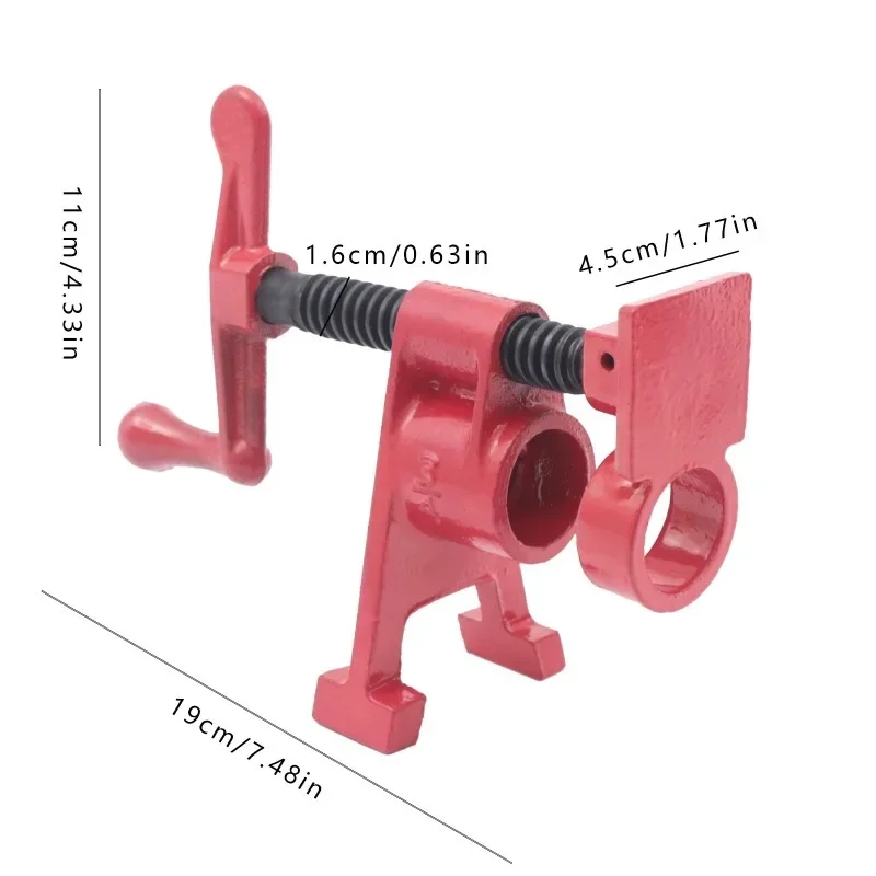 1/2 inch 3/4 inch Wood Gluing Pipe Clamp Set Heavy Duty PRO Wood Glue Pipe Clamps with Wide Base for Woodworking Cast Iron Kit