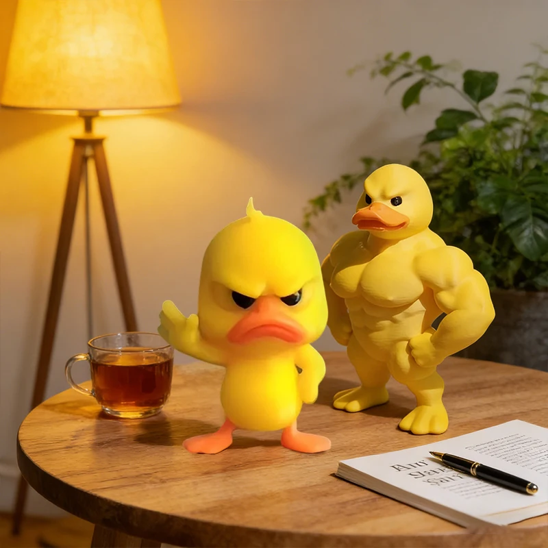 1/3pc Muscle Duck Statue - 3D Desktop DecorCute Bookshelf Whimsical Figurine Multifunctional Indoor Outdoor Decoration Ornaments