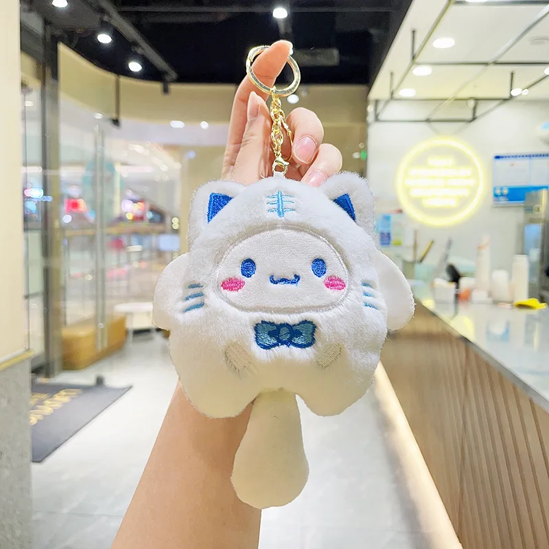 @ Hello Kitty bambola di peluche Kuromi Cinnamoroll zaino fascino figura di cartone animato modello peluche portachiavi anime regali di compleanno