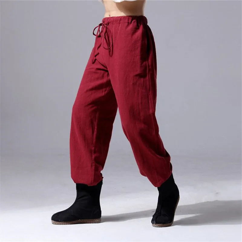 2025年ファッション メンズ リネンパンツ 快適な男性用トラウザーズ ジョガーパンツ カジュアルストレートパンツ 大きいサイズ M-6XL