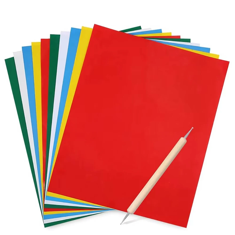 Papier carbone de transfert de broderie, papier calque Soluble dans l'eau, stylet de gaufrage pour bricolage, accessoires de couture, 10 pièces/ensemble