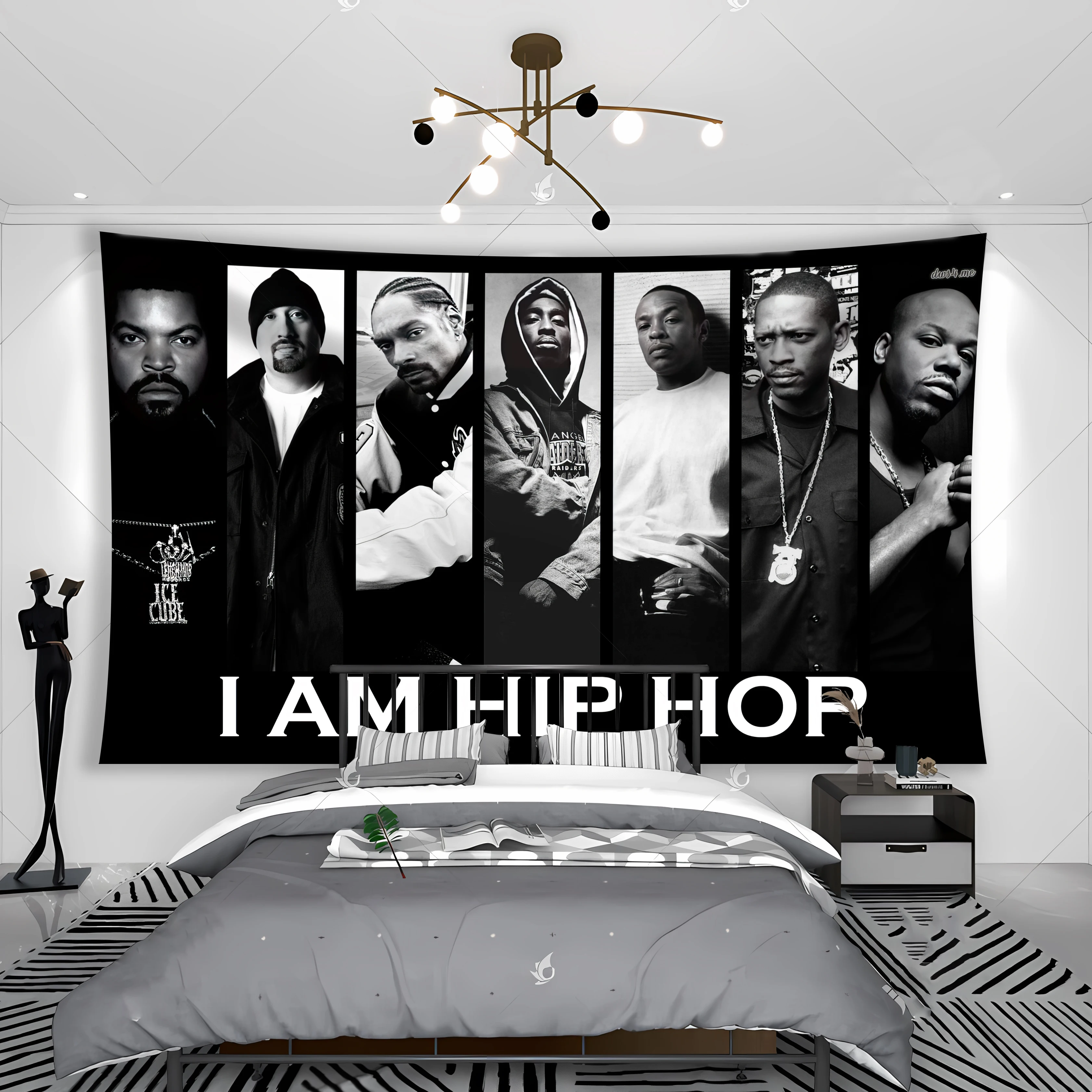 I'M Hip Hop Rapstar Tupacs EM Tapestry Banner Music Rock Club Or Room Bedside Home Decoration