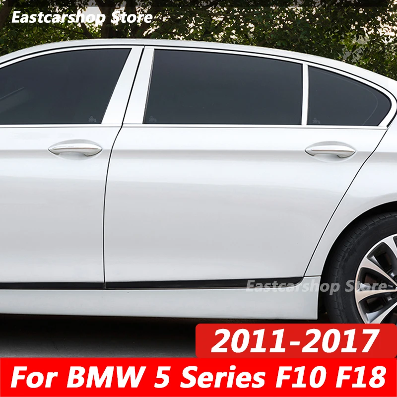 

Для BMW 5 серии F10 F18 2011-2018 Автомобильная хромированная наклейка из нержавеющей стали средняя центральная колонка отделка окна B C столб аксессуары