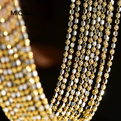 MIQIAO 925 Sterling Silver Italian Chain Jewelry Block Silver Necklace Women's Neck Chain Female Necklace Elegant Womens Gift