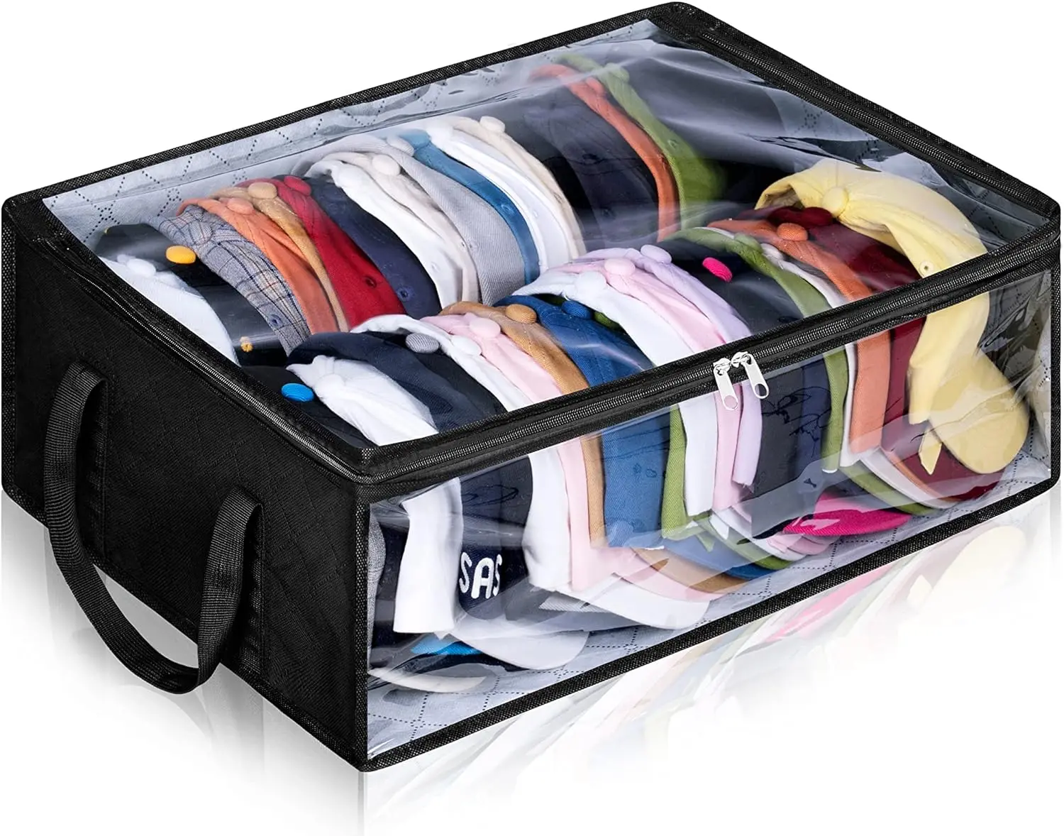 Large Capacity Hat Organizer Cap Holder Black Non Woven Hats Clothes Foldable Storage Hanging Bags Storage Boxes Hangers