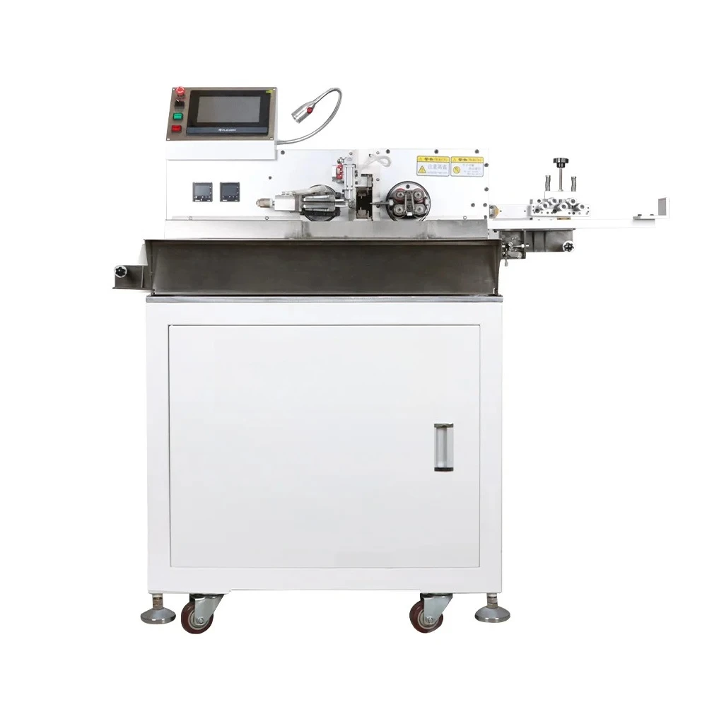 Brand New Fully Automatic Double-head Tinning Machine Roller Feeding Type HS-02Z8-L 3500W Wire Cutting and Stripping Machine