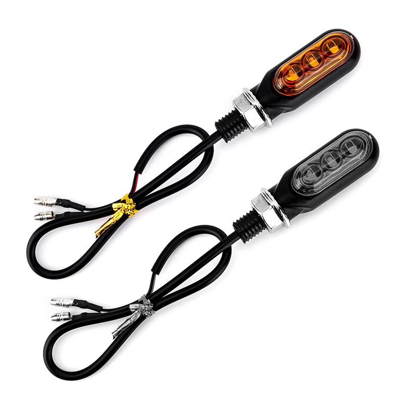 

Amber Flowing LED Turn Signal Lamp, Mini Motorcycle Directional Blinker Light Intermitentes Moto Fit Cafe Racer Retro Bike Decor