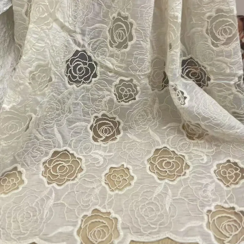 

New Lace Embroidered Floral Fabric 2025 High Quality Lace French Mesh Fabric African Nigerian Flower Lace Fabric