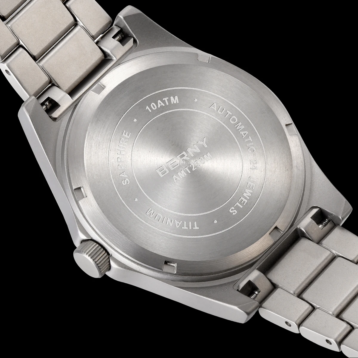 BERNY Titan-Automatikuhren für Herren, mechanische Armbanduhr, Saphirglas, voll leuchtendes Zifferblatt, 10 ATM wasserdicht, Herrenuhr – Detail 12