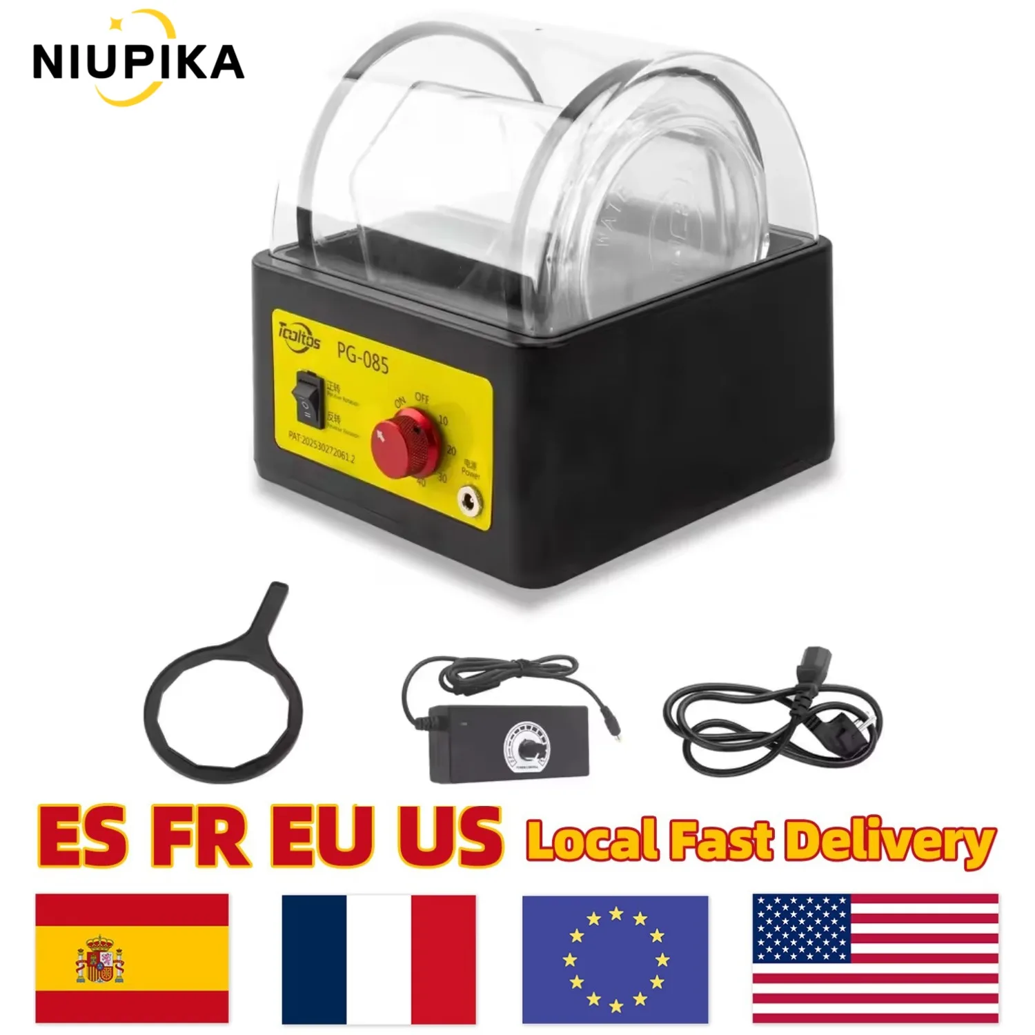 

110V Min Rotary Tumbler Polisher Machine 0.85L PG-085 Adjustable Speed Metal Jewelry Rotation Barrel Polisher Polishing Tools