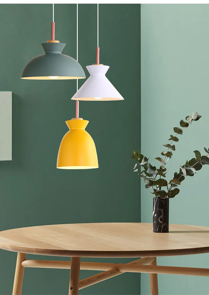 

Железная люстра для ресторана, современная простая светодиодная люстра Macaron, освещение 3. ㎡ -5 ㎡ Современная светодиодная люстра для домашнего декора столовой