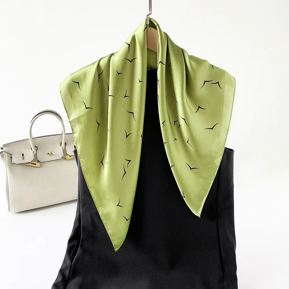 

Весенний свежий шелковый платок 70 см с принтом, минималистичный, модный аксессуар для женщин