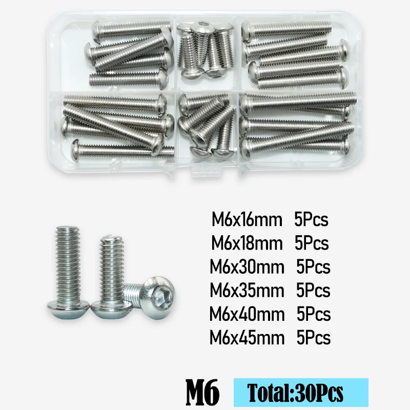 Runder Sechs kant schraubens atz m2 m2, 5 m3 m4 m5 m6 m8 m10 Innen sechs kant knopf Innen sechs kant schrauben 2,5 Edelstahls ch raube iso7380 – Detail 8
