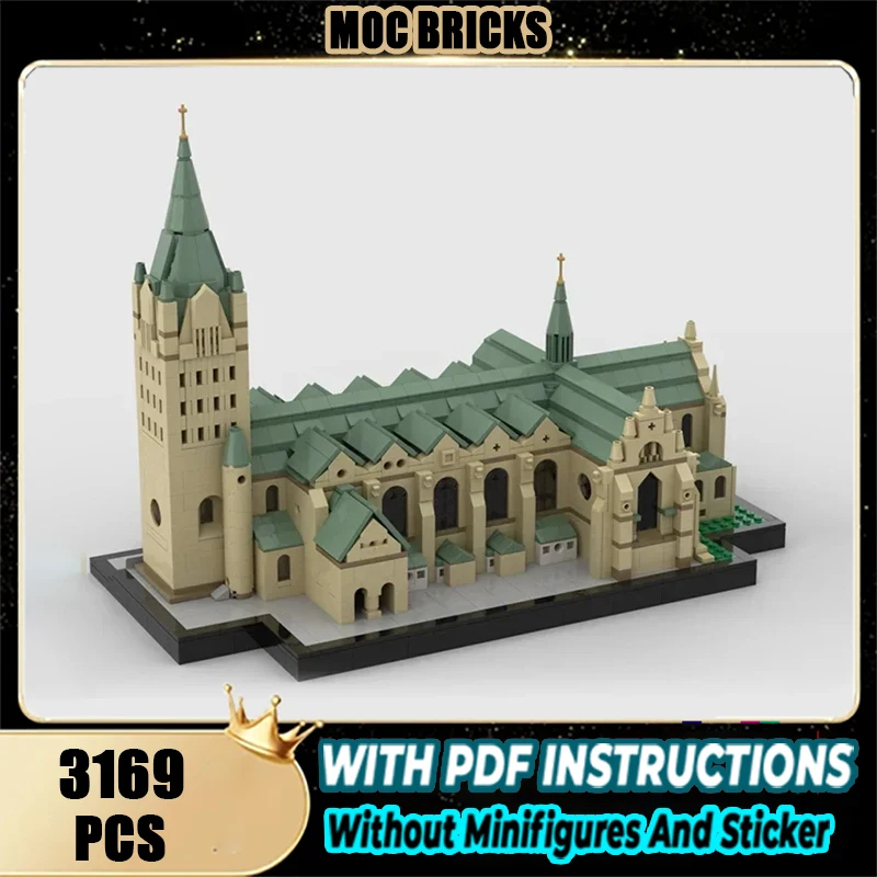 

Модель City Street View Moc, строительные кирпичи, технология знаменитого собора, модульные блоки, подарки, рождественские игрушки, наборы «сделай сам», сборка