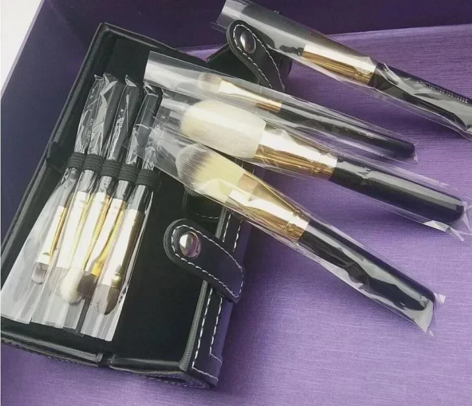 Neue ankunft 9 stücke set braun profession elle kosmetik make up pinsel