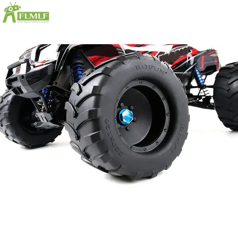 合金ナットとレンチのセットを備えたホイールタイヤ,1/5電動rofun,rovan,xlt,traxxas,x-maxx,サイズ220x100mmに適したトラックタイヤ