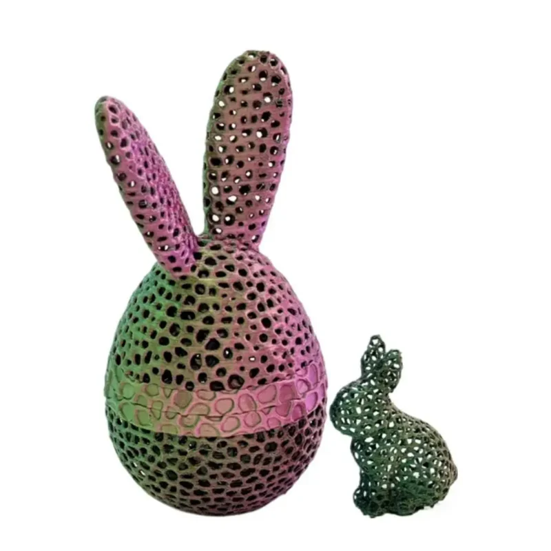 3d Printed Easter Bunny Egg Set Hollow Decoration Crafts Handmade Gift for Kids Perfect Table And Desk Ornament Toy Figurines