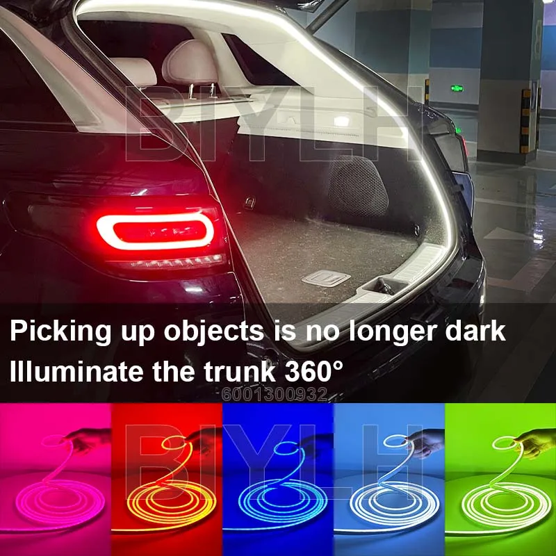 Car LED Trunk Light RGB Interior Atmosphere Light APP Control Neon Rear Brighten The Light Bar Customized 5M LED Car Accessories