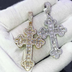 2026 Hip Hop CZ Cross Pendant Necklace For Men Iced Out Bling 5A Cubic Zirconia Classic Rock Jewelry