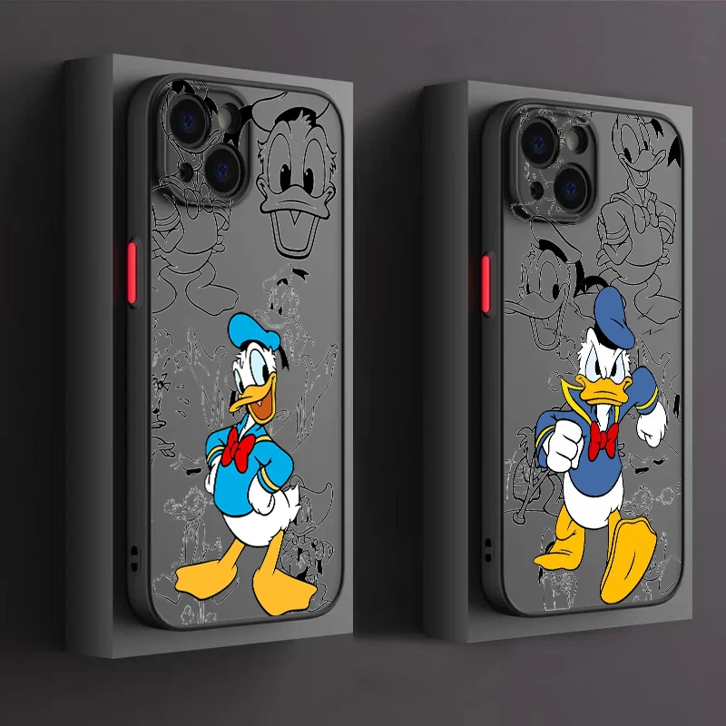 Disney Donald Duck Cool Phone Case For Apple iPhone 15 14 13 12 11 XS Mini Pro Max 8 XR X Matte Frosted Translucent