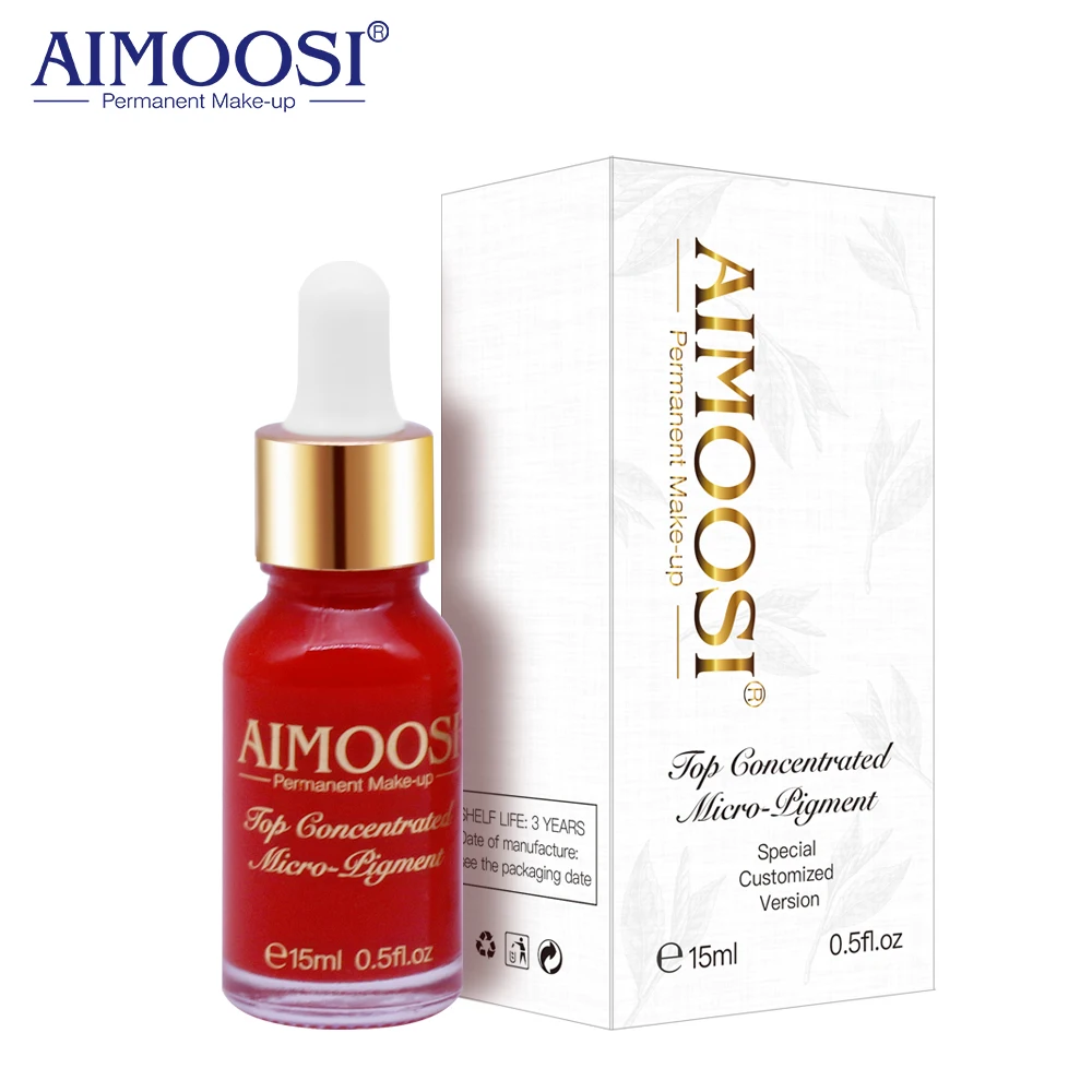 AIMOOSI 15ml Top Semi Permanent Makeup Pigments for Micropigmentation Professional Microblading Pigment for Lip Eyebrow Paint