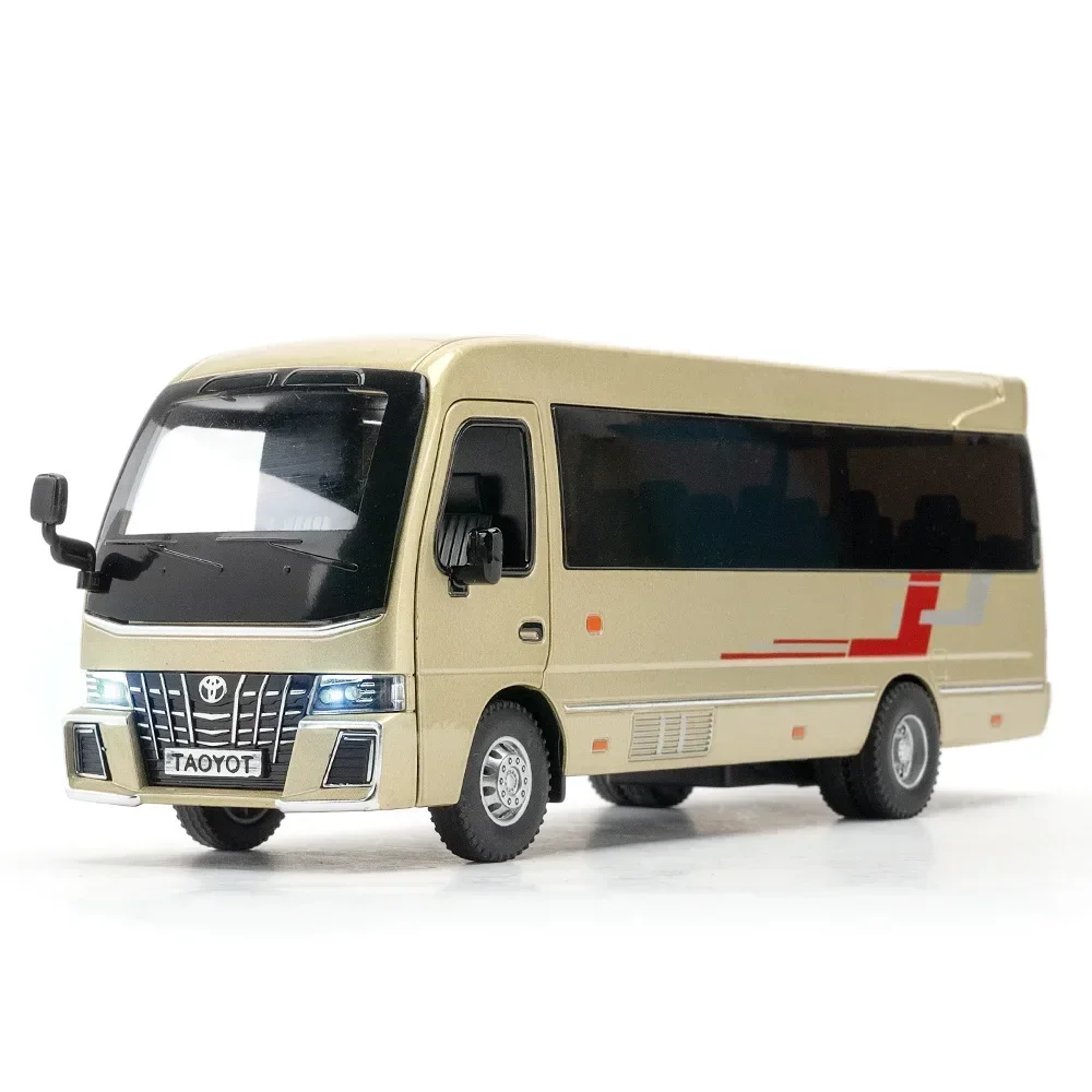 1:32 Toyota Coaster Speelgoed Auto Model Coach Bus Diecast Miniatuur Van Voor Kinderen Trek Collectie Gift Jongen Kids A947