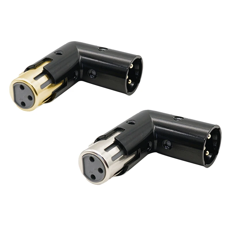 

2PCS Audio Adapter Plug 3Pin XLR Angle Adapter Adjustable Male To Female Right Angle XLR Adapter (XLR 90 Degree Adapter)