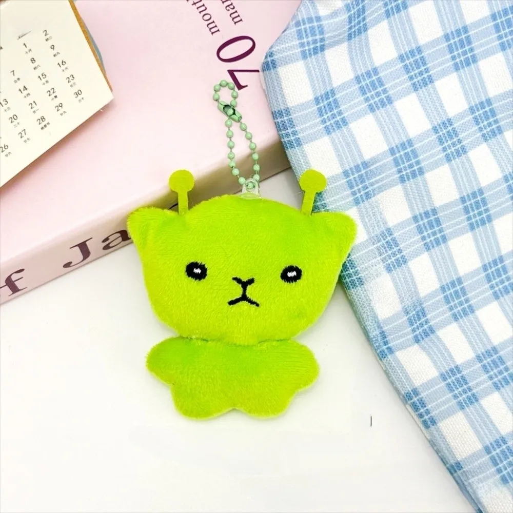 Cartoon Soft Plush Backpack Pendant Cute Star Mini Mobile Phone Rope Kawaii Style Adorable Alien Cat Keychain Bag Decor