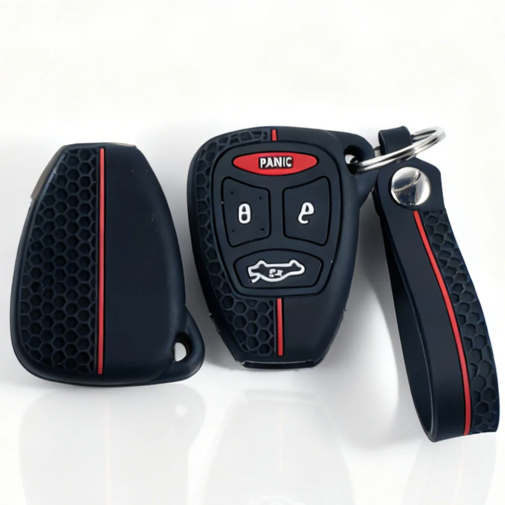 2 Buttons Silicone For JEEP Commander Grand Cherokee Liberty Wrangler Compass Patriot Car Key Cover Case Skin Protector Keychain