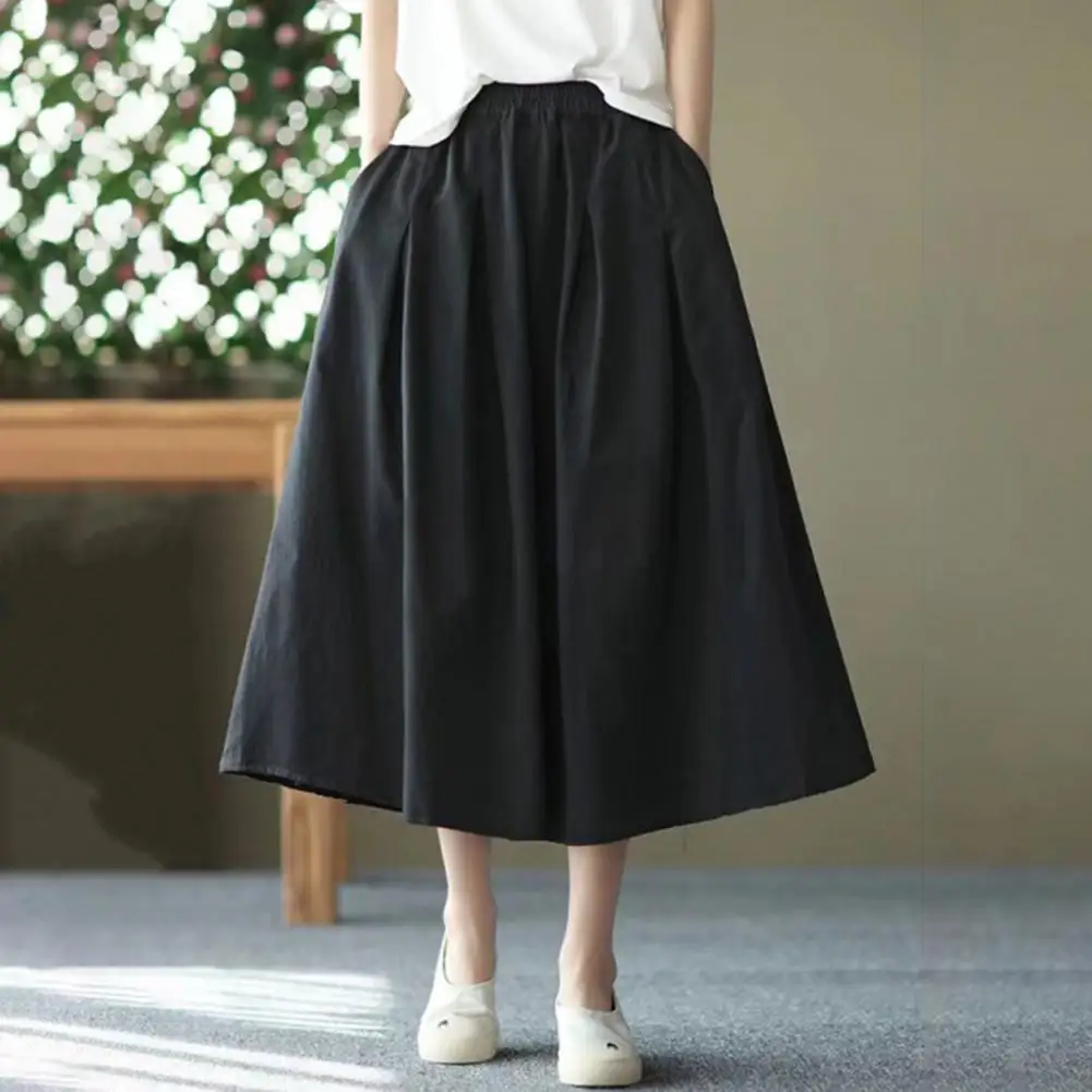 2024 Spring Fashion Elegant Clothes Womens Luxury Loose Leisure A-Line Skirts Ladies Classic Vintage Elastic Streetwear