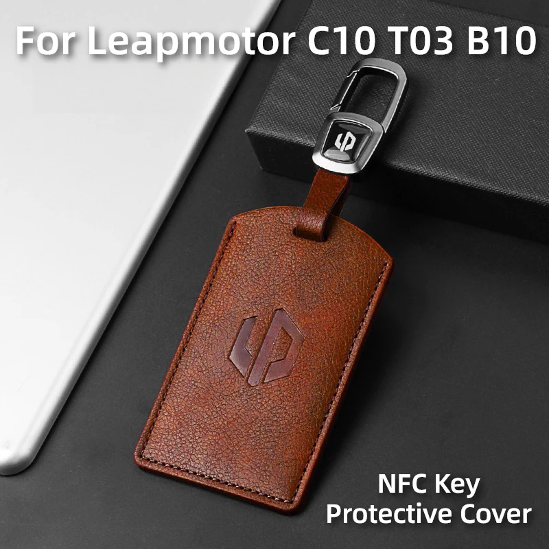

For Leapmotor C10 T03 B10 NFC Smart Key Car Key Case Leather Protective Cover