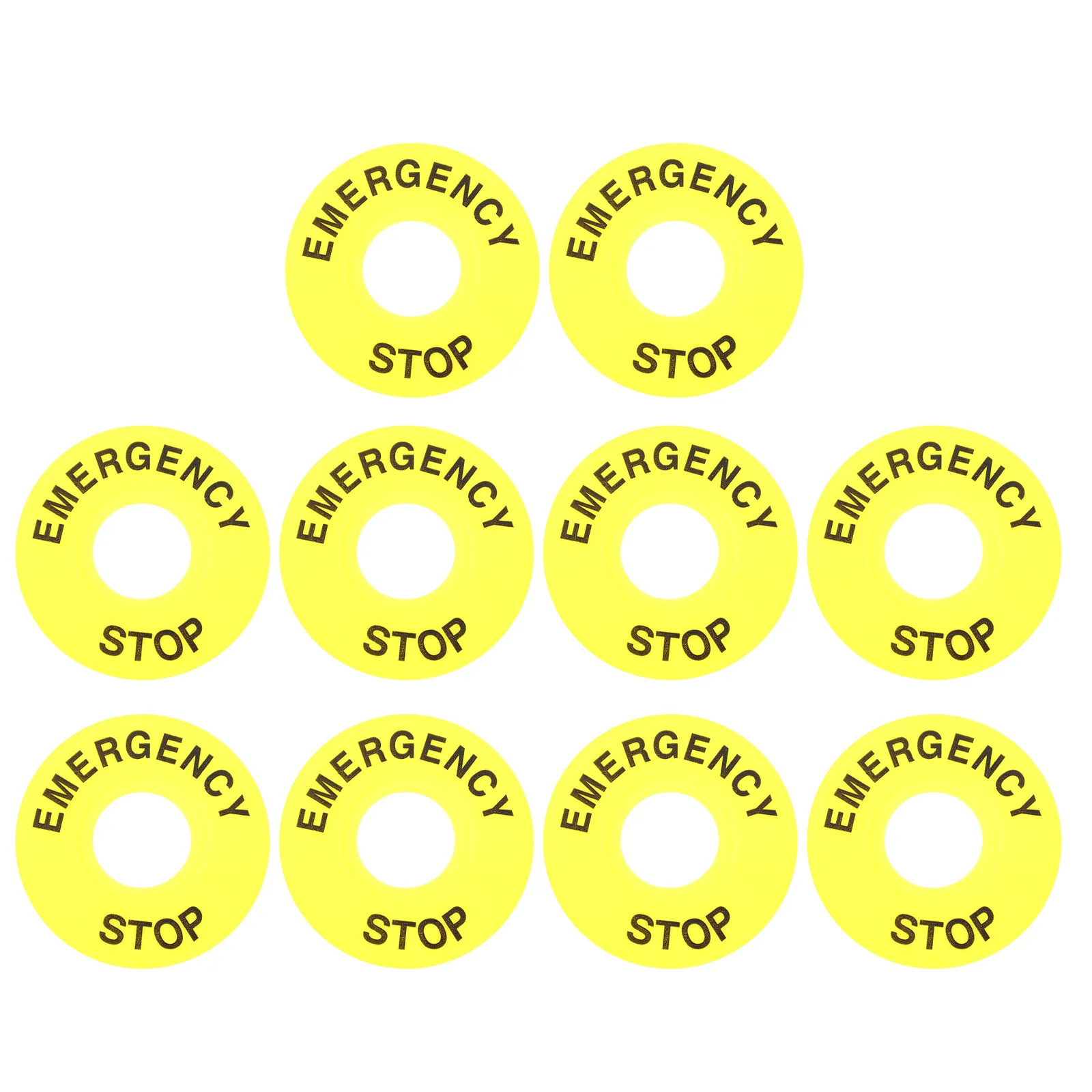 10Pcs Yellow Emergency Stop Sign Ring 60Mm X 22Mm for Push Button Replacement Heavy Duty Long Service Life Safety Ring