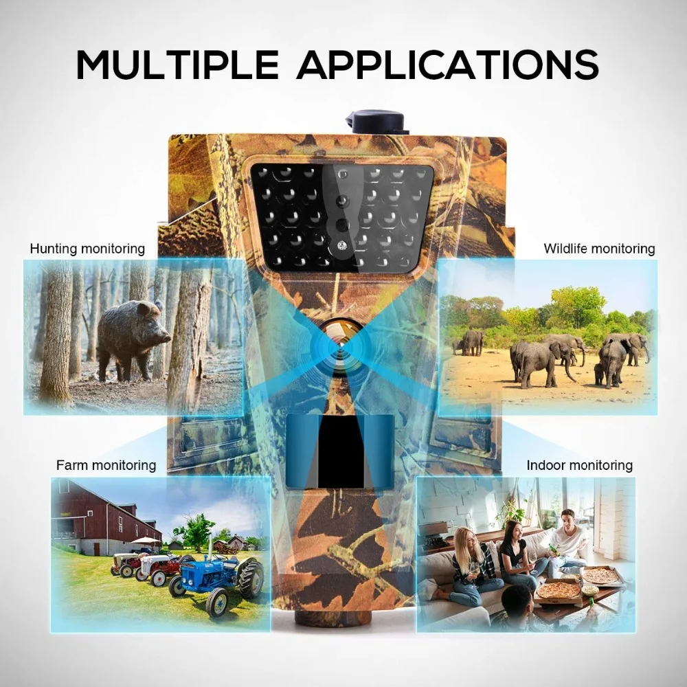 Mini Hunting Camera 12MP  Wild Trail Camera Infrared Night Vision Outdoor Motion Activated Scouting 0.2S Trigger Photo Trap