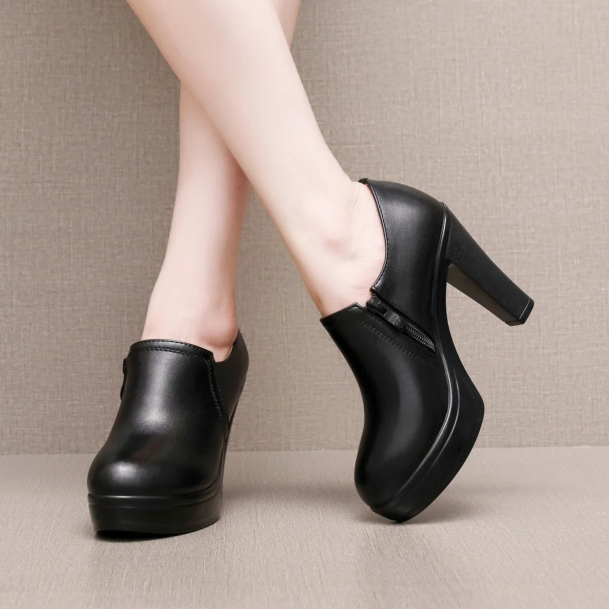 

New Women Heels Shoes Woman Shoes Loafers Mary Jane Leather Ladies Shoes Platform Heels Luxury Pumps Designer Heels Size 33-43