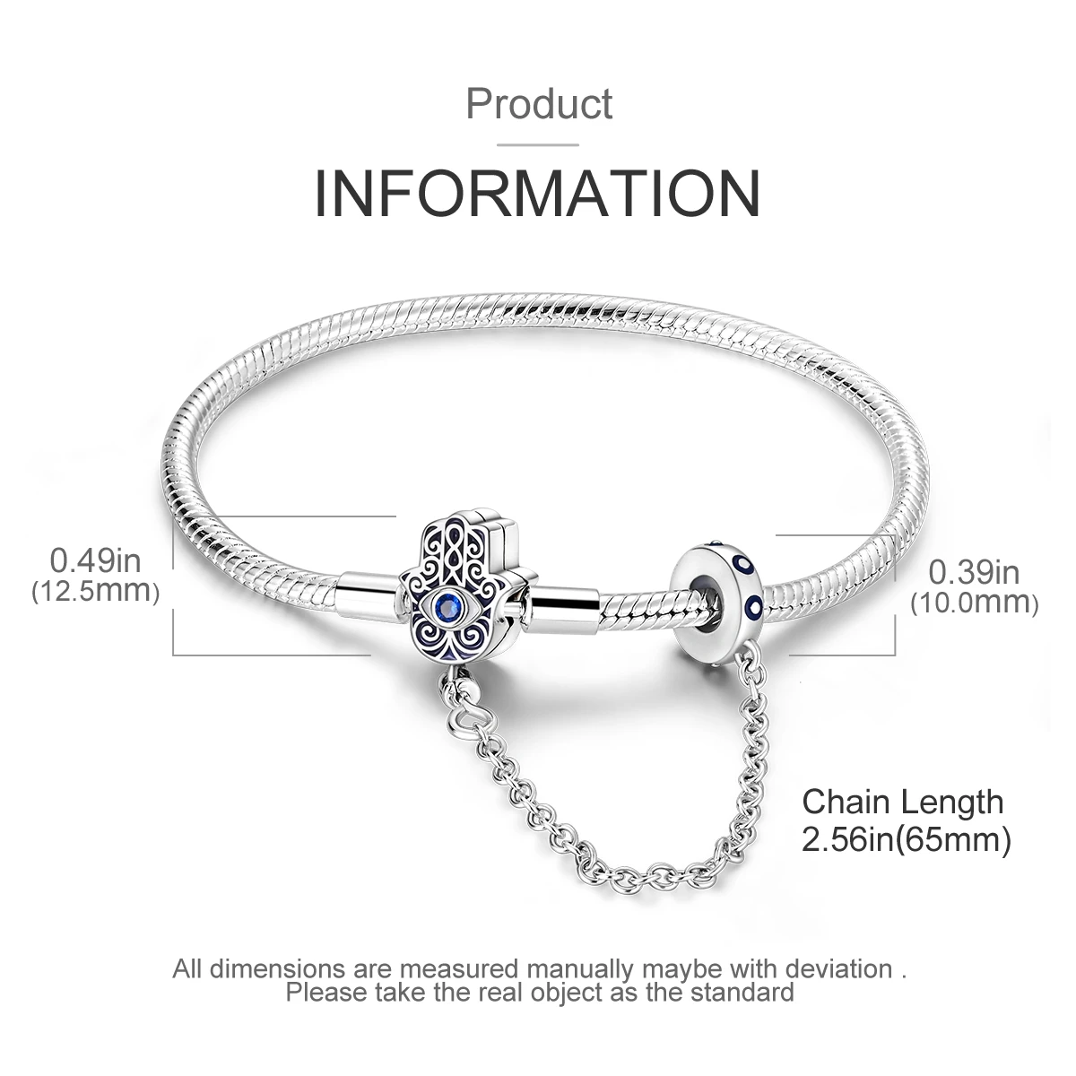 925 Sterling Silber Original Schlangenkette Herzverschluss Perlen-Sicherheitskette Armbänder Passend für Charms DIY Schmuck für Frauen – Detail 29