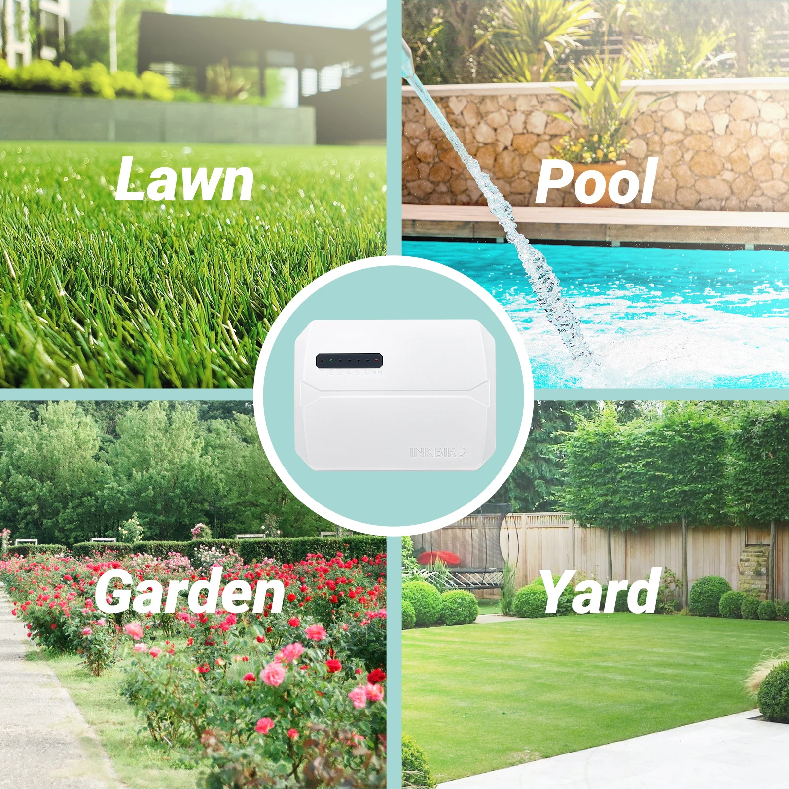 INKBIRD IIC-600-Wifi 6 Zones Sprinkler Controller Outdoor Garden Yard Lawn Smart WiFi Watering Timers with Seasonal Adjustment