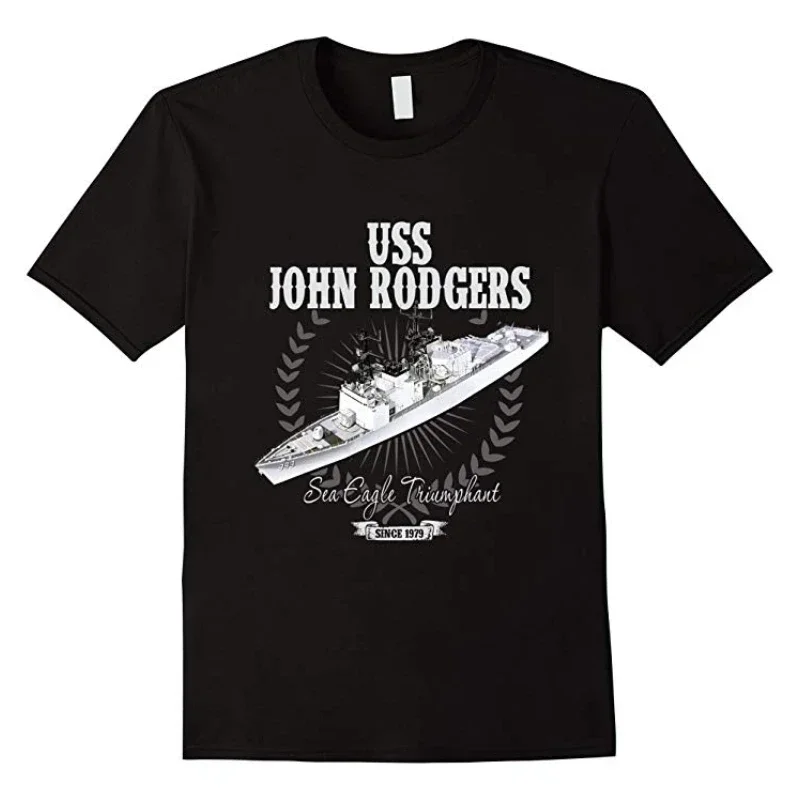 Spruance Class Destroyer USS John Rodgers DD-983 T-Shirt. Summer Cotton Short Sleeve O-Neck Mens T Shirt New S-3XL