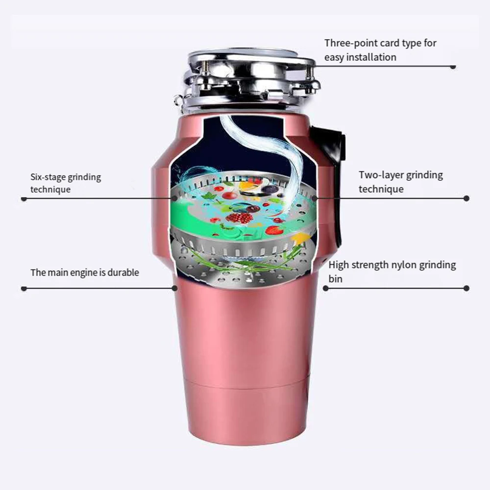 Kitchen Food Waste Disposer Grinder for Easy and Clean Waste Management Garbage Disposal  Kitchen Appliance