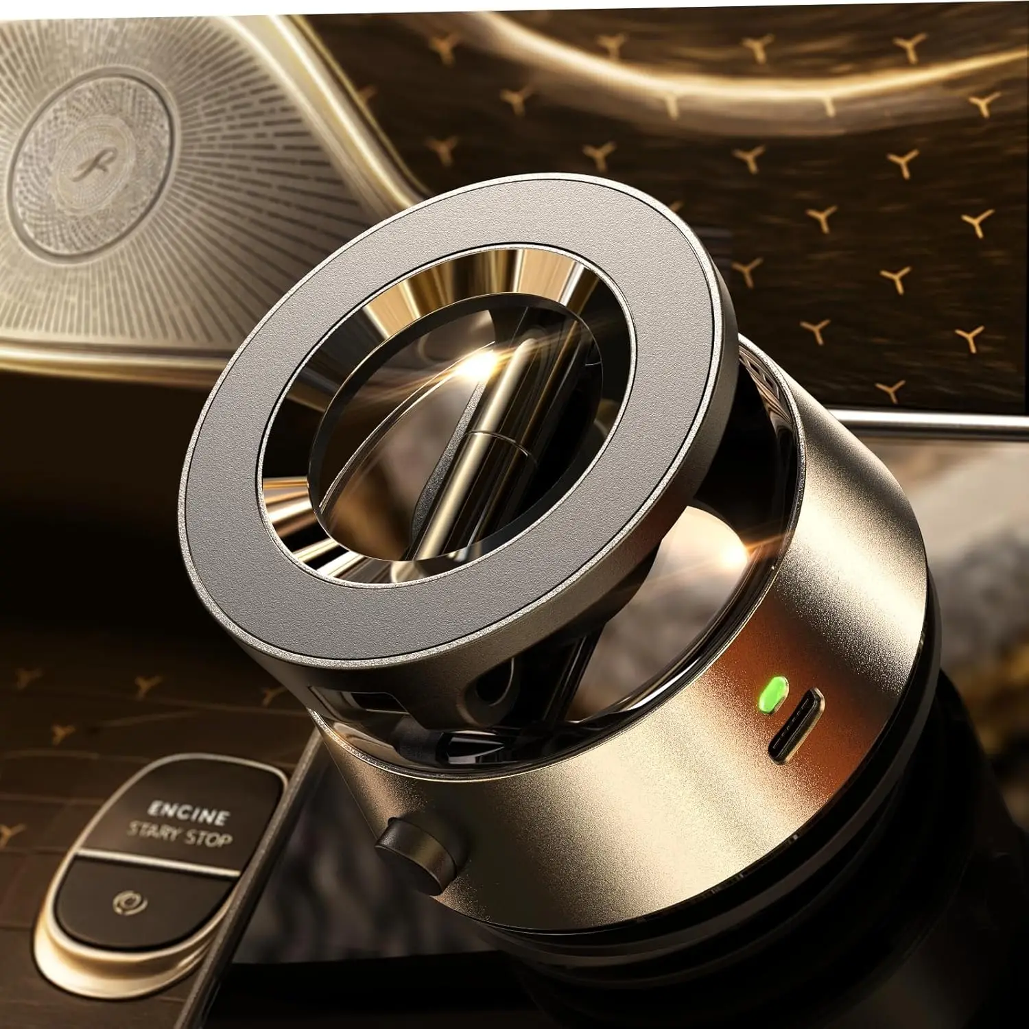 

Магнитный автомобильный держатель для телефона с электрическим креплением, 360° ° Регулируемый держатель для iPhone серий 12-17, только для зеркальных/гладких поверхностей