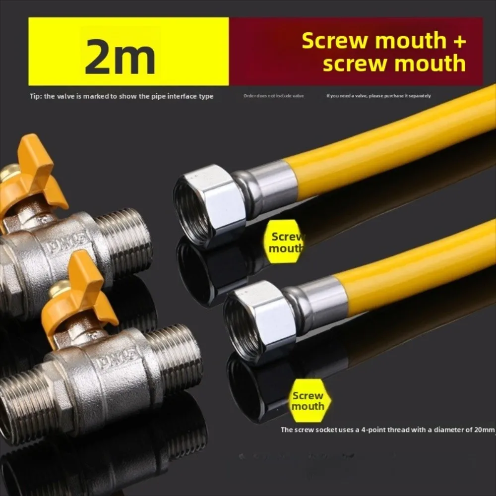 Explosionsgeschütztes Erdgasrohr, 0,5/1/1,5/2/2,5 m, flexible Gasherd-Gasleitung, gepanzertes, nagetiersicheres Gasschlauch-Set