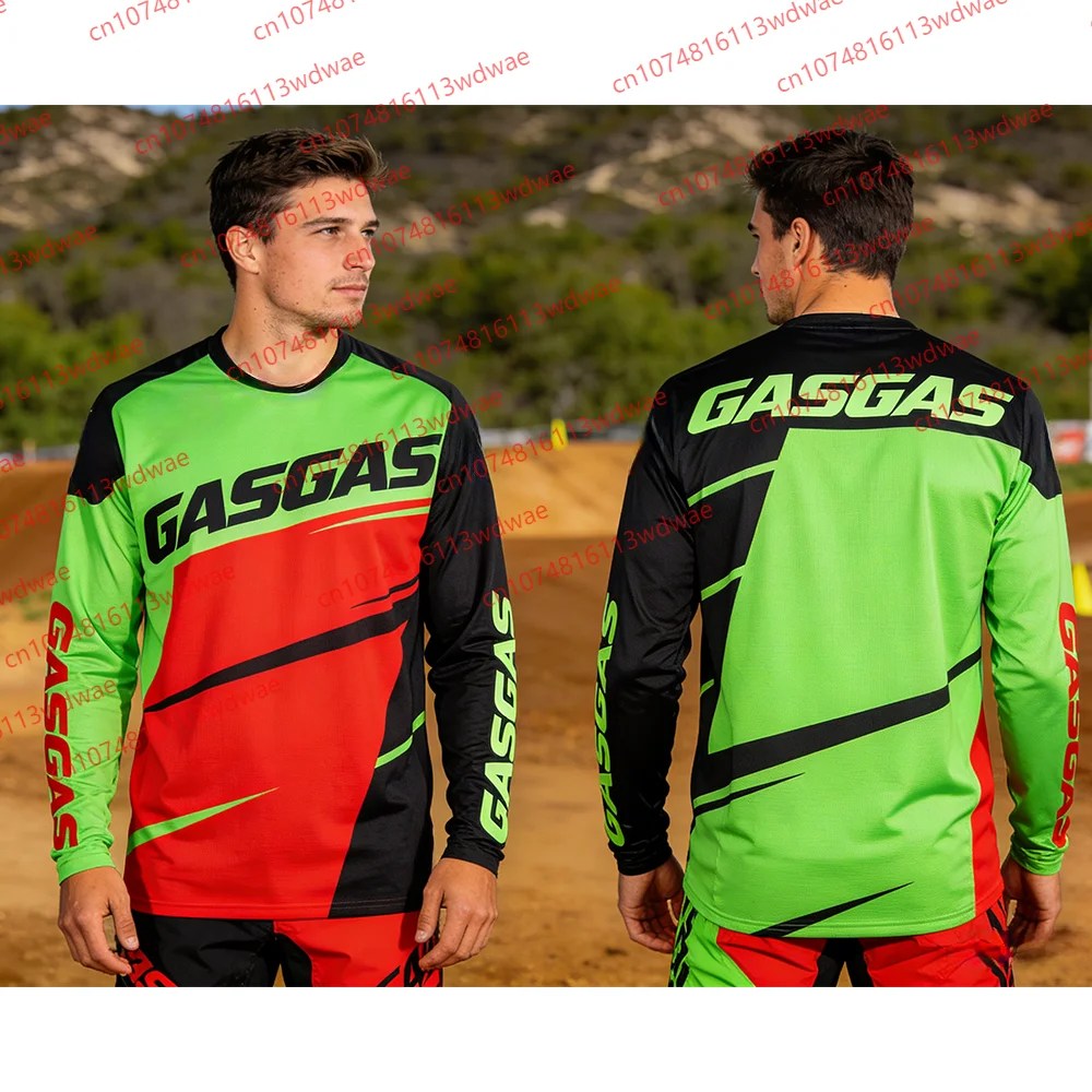 

GASGAS Motocross Jersey Men Long Sleeve Offroad Racing Shirt Dirt Bike Motorcycle Gear MX Sport Top Outdoor Sport Riding Clothes