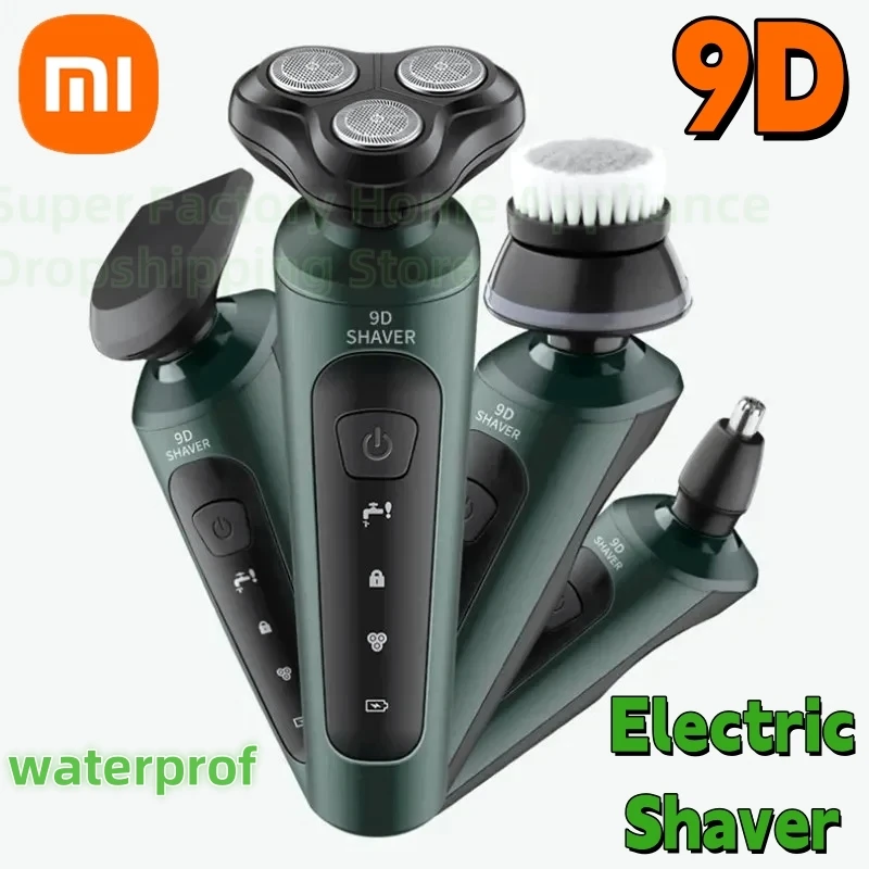 Xiaomi Electric Shavers Waterproof Men Wet Dry Use Electric Trimmer Razor Rechargeable Battery Rotary Shavers Machine Shaving