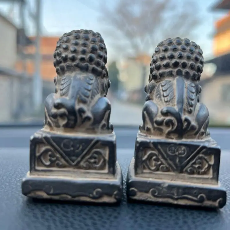 Posągi Foo Dogs para Bluestone Feng Shui posągi lwa stróża jednorożca para ozdób