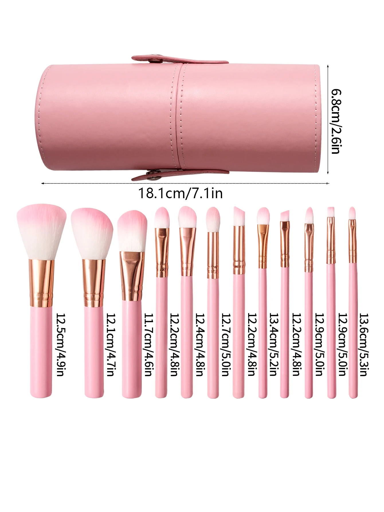 Juego de brochas de maquillaje multifuncionales de 12 Uds + 1 cubo de almacenamiento cubierto de gran capacidad, herramientas de belleza profesionales para principiantes