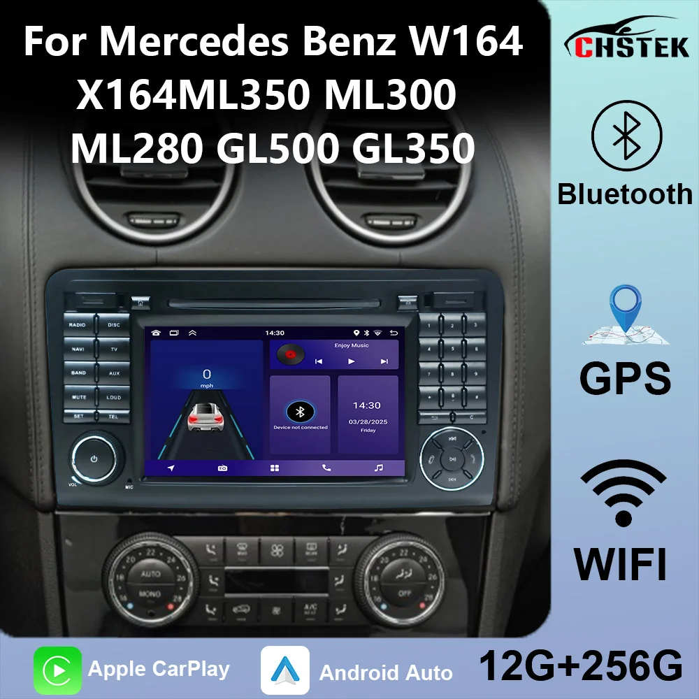 

Автомагнитола CHSTEK Android Carplay для Mercedes Benz W164 W300 ML350 ML450 ML500 GL-X164 G320 GL350 GL450 GL500 2005-2012 с Wi-Fi и 4G