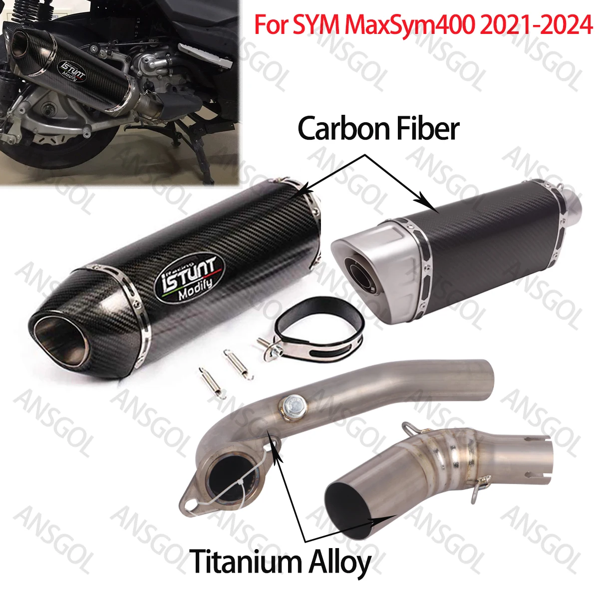 

Полные выхлопные системы, глушитель, передняя средняя труба для SYM MaxSym 400 CRUISYM 400, модифицированная труба глушителя Escape Moto